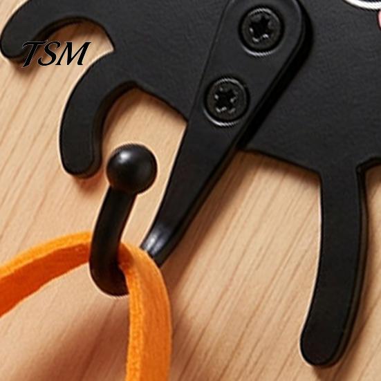 Stable Load Bearing Hook for Bags Wooden Spider Wall Keys Hat Towel, Cute Cartoon Black Decorative Halloween Theme Hangers Hanger, Mounted Gothic Key