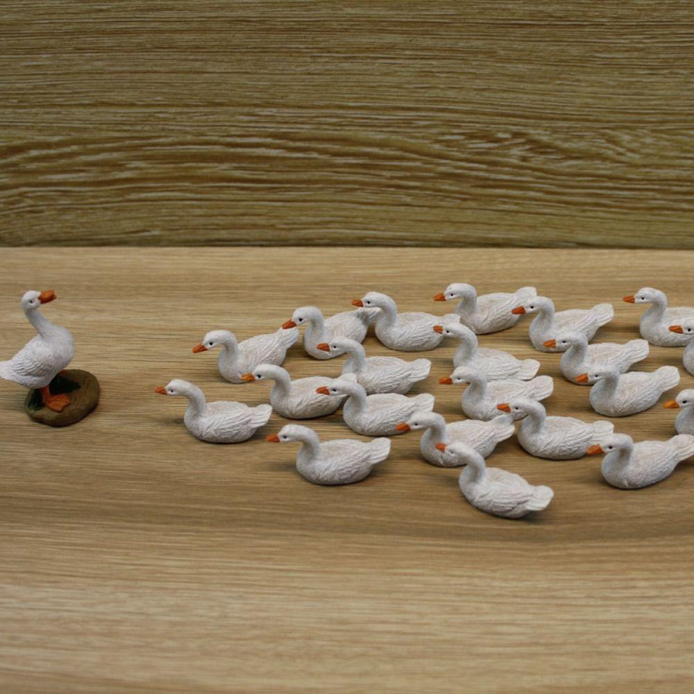 Handmade Mini Duck Statue Cute Micro Landscape Decoration White Duck Ornaments Home Decorations