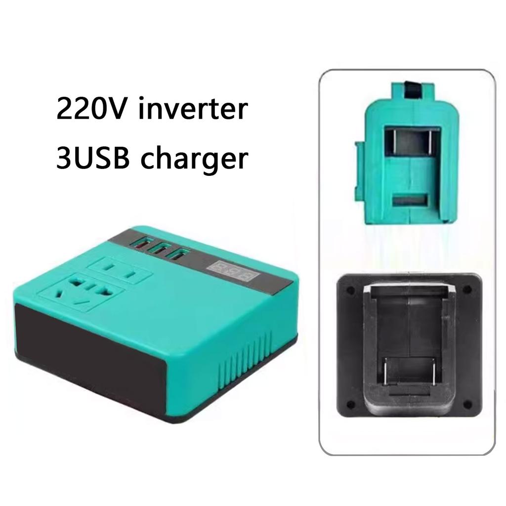 Автомобильный инвертор 18В~21В в AC220В 100Вт с 3 портами USB и розеткой, LCD дисплей