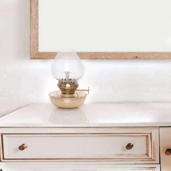 Set of 4 Vintage Glass Oil Lamp, Brass Mini Oil Lamp, Antique Oil Lamp for Home Decor, Nautical or Victorian Wedding, Store Window