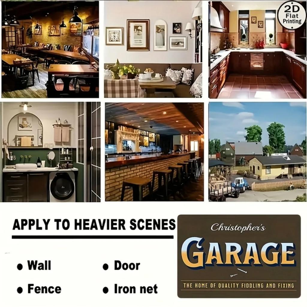 Personalized Garage Metal Sign Waterproof Home Outdoor Christmas Gift Decor (For Decoration Only)