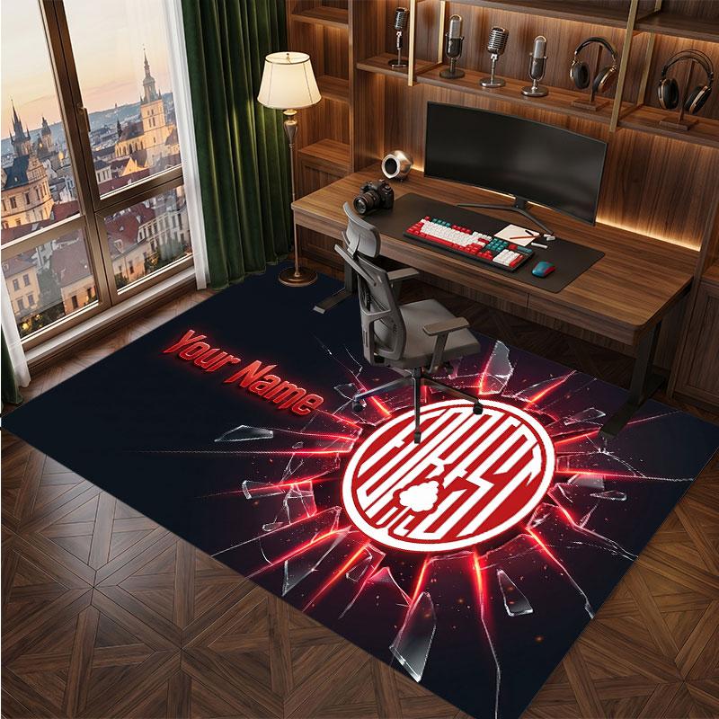 Nottingham Forest Custom Crystal Velvet Rug, Personalized Name Text Print, Football Logo Soft Non‑Slip Floor Mat Home Decor Gift