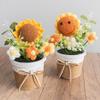Cross-Border Sunflower Yarn Knitted Bonsai Teacher's Day Gift - Woven Flower Desktop Ornament