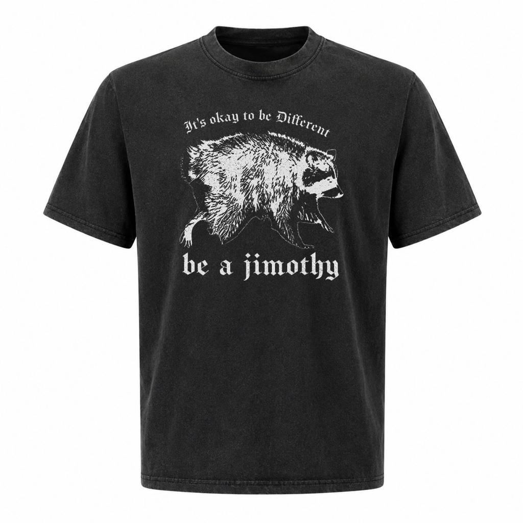 Jimothy the Racoon Graphic Wash Shirt, Funny Seattle Washington Meme Wash Shirt Unisex T-Shirt