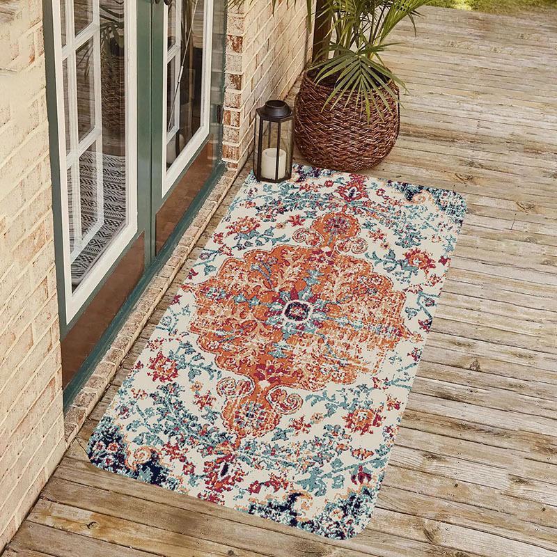 1pc Rug Colorful Bohemian Style 3D Printed for Floor Decoration Soft Non-slip Rug Entrance Mat Home Living Room Bedroom Ornament
