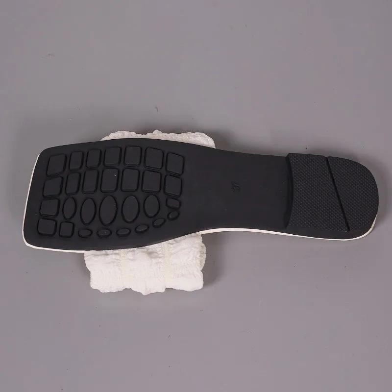 2024 Новые популярные летние модные однотонные женские тапочки с открытым носком и квадратным носком, пляжная обувь для женщин Zapatos Mujer