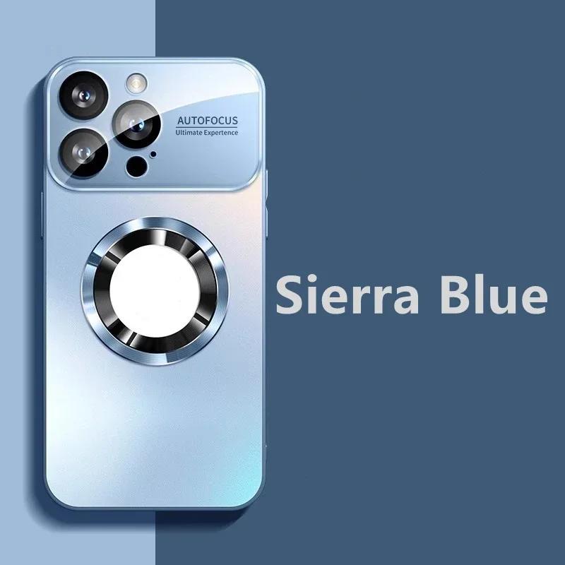 Роскошный титановый магнитный чехол для iPhone 16 15 14 13 12 11 Pro Max Plus металлический цветной чехол Magsafe для беспроводной зарядки