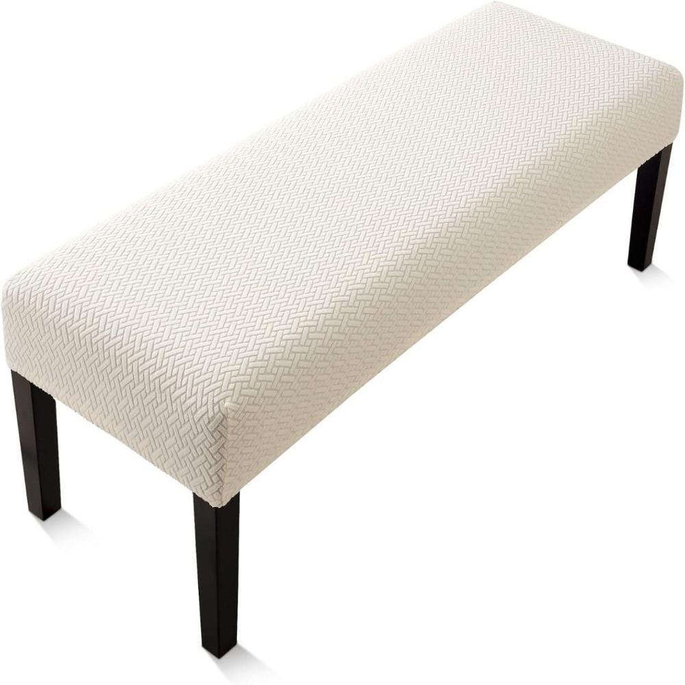 Anti-Dust Design Dining Bench Cover Jacquard Fabric Stretch Bench Cover  Dining Room Use