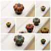 European Style Ceramic Pumpkin Handle Leopard Pattern Door Pull Handles Cabinet Knob  Wardrobe