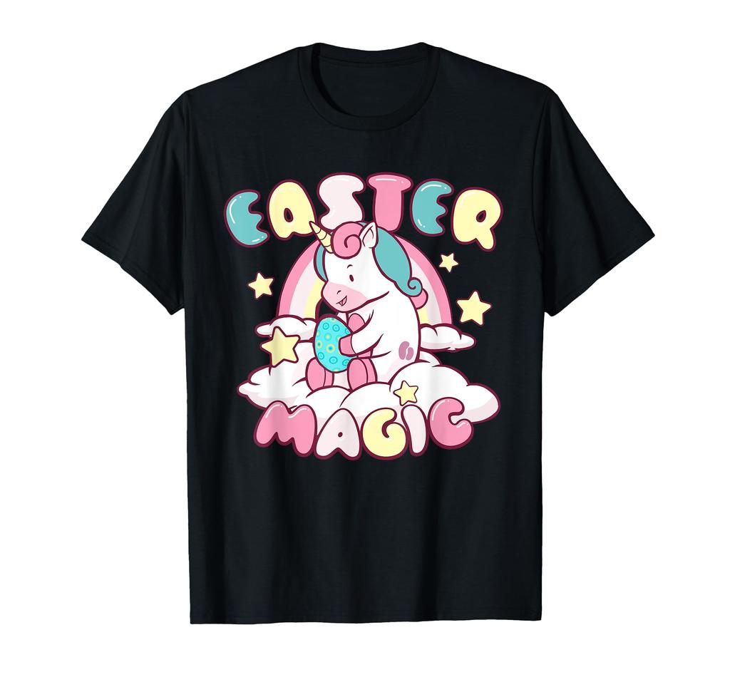Easter Magic, Kawaii Unicorn 4 Kids Unicorn with Easter Egg T-Shirt