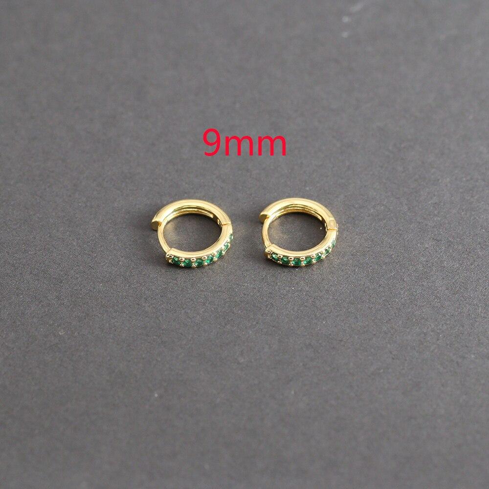 1 Pair Green Little Huggies Stainless Steel Hoop Earrings Girl Tiny Rings Cartilage Small Helix Piercing Tragus Circle Hoops