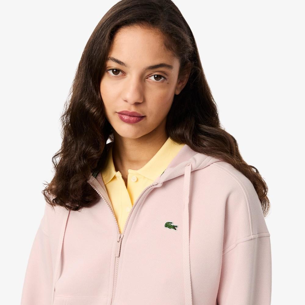 Lacoste Женская двусторонняя пике-толстовка с капюшоном на молнии SF5272-55NADY