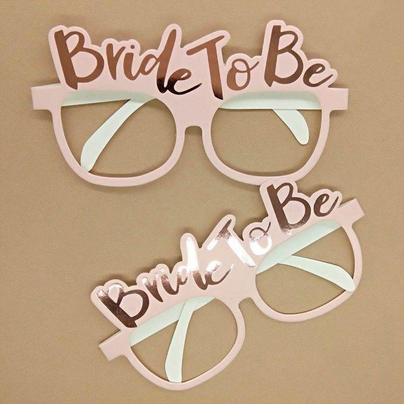 Девичник Бумажные Очки Розовое Золото Команда Невесты Белая Невеста На Свадьбу