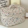 Storage Makeup Case Bags Women's Lovely Floral Stitching Corduroy Cosmetic Bag for Skin Care Ltems Lipsticks Accessories