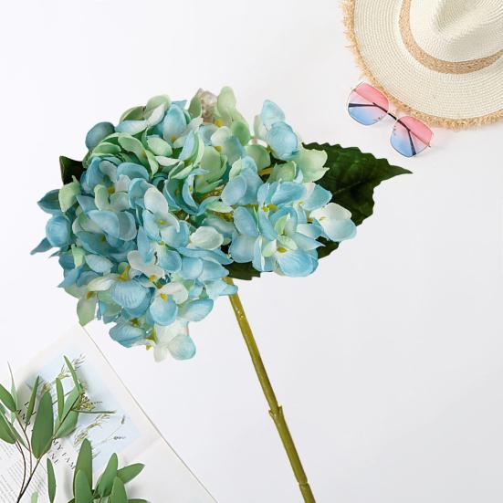 Полезный искусственный цветок гортензии без полива, зеленые листья, декоративные