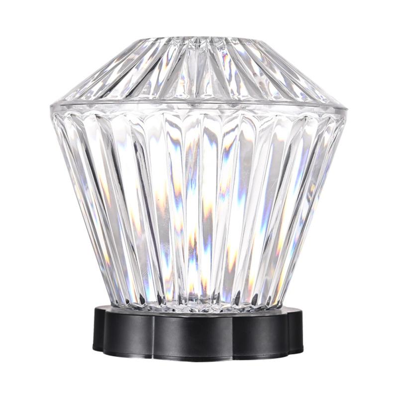 Led Crystal Table Lamp Lotus Light Projector Charging Colorful Romantic Diamond Atmosphere Night