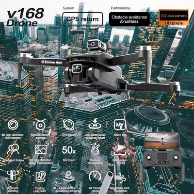 Новый V168 Оригинальный Дрон Профессиональный Три Камеры 8K Широкоугольный Оптический GPS Локализация Четырехстороннее Обнаружение Препятствий HD Аэросъемка Квадрокоптер