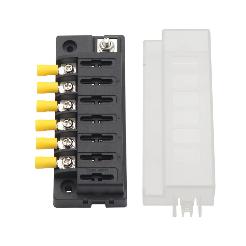 Компактный блок предохранителей на 6 позиций с одним входом и 6 выходами