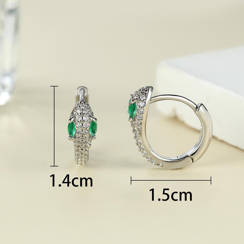 Модные и креативные сережки в форме змеи с зеленым цирконием, пряжки для ушей для мужчин и женщин, новые ювелирные изделия с пряжкой для ушей