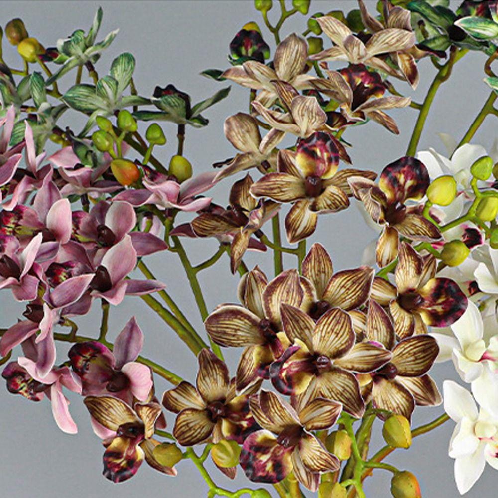 2 Fork Artificial Phalaenopsis Branches Real Touch Handmade Artificial Butterfly Orchid Flower Realistic Fake Flowers