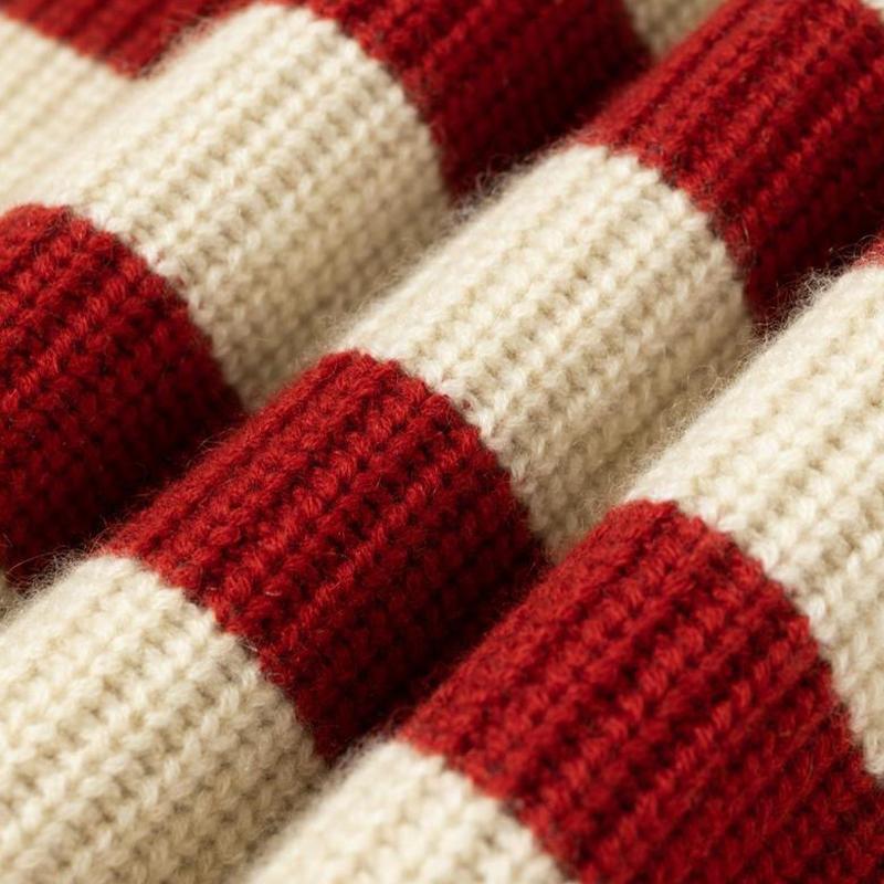 Вязаный свитер, женский модный полосатый термостойкий топ с высоким воротом, свободный пуловер