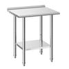 VEVOR Stainless Steel Work Table, 61x76 cm Food Prep Table with Backsplash, Commercial Kitchen Workstation with Adjustable Undershelf