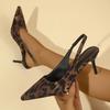 New Summer Pointed Thin Heel Leopard Print Single Shoes Fashion High Sense Versatile High Heel Sandals