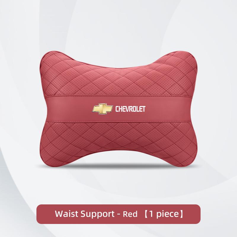 AABHJ1 Nappa Leather Car Headrest Neck Pillow Waist Cushioning For Chevrolet Spark Captiva Cruze Malibu Equinox Trax Camaro Blazer