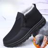 Men's Winter Warm Snow Boots With Zip Non-Slip Short Ankle Booties With Faux Fur Lining Comfortable Work Sneakers Casual Walking Loafers Shoes for Men