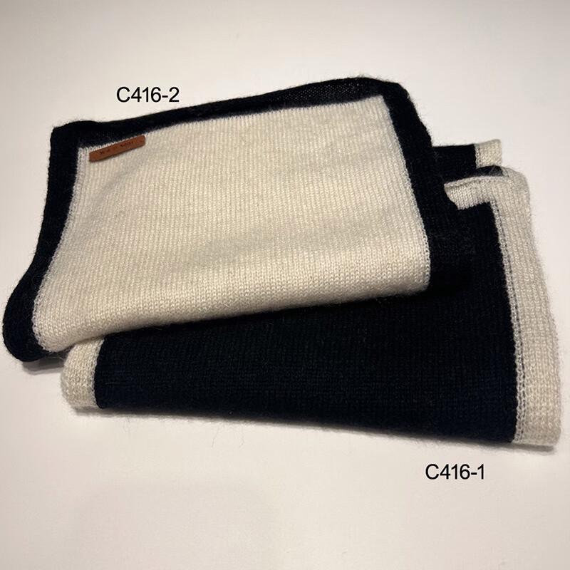 G·TENNA Women's Border Solid Color Cashmere Scarf