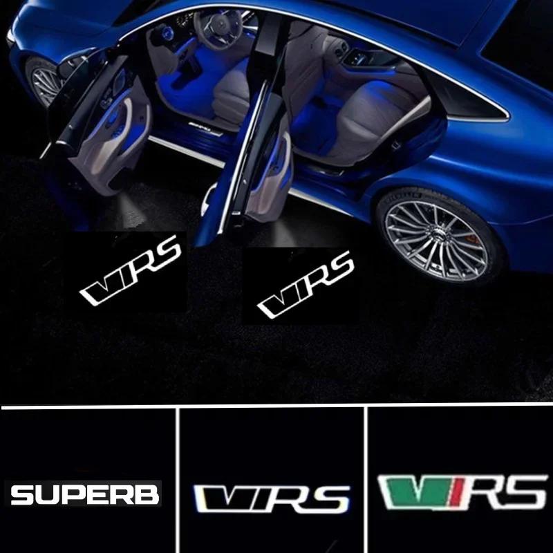 JIYQ3 HD LED Car Door Projector Welcome Light For Skoda VRS Logo Octavia A5 MKII 2006 2008-2013 Accessories