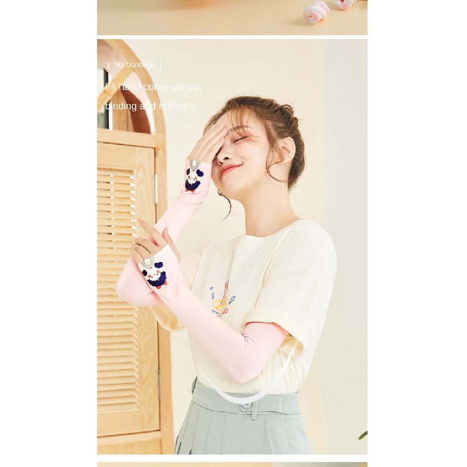 Летний солнцезащитный рукав, многоцветная защита рук для защиты от комаров, езда, мультяшная леди, вождение, ледяной шелк