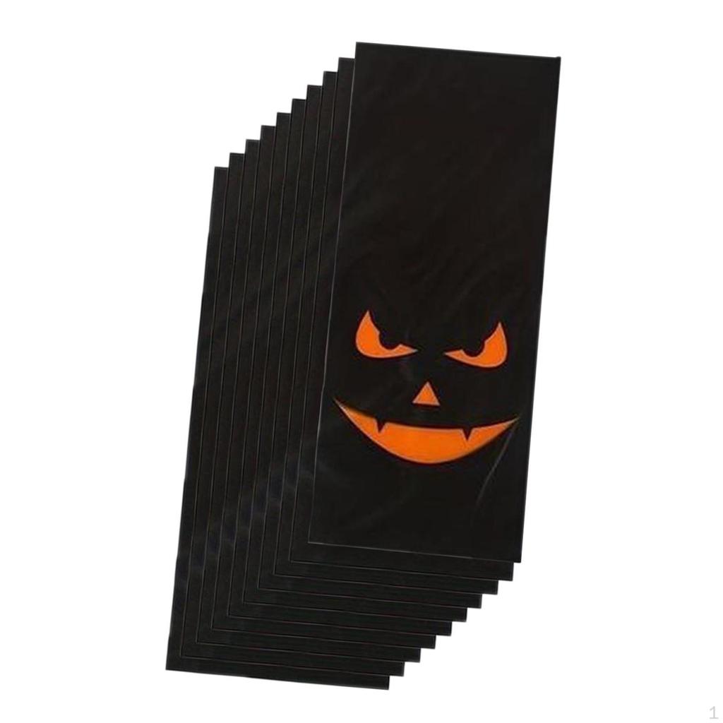 10 Pieces Halloween Favor Bags,Halloween Candy Bags,Flat Bags,Creative,Halloween Treat Bags for