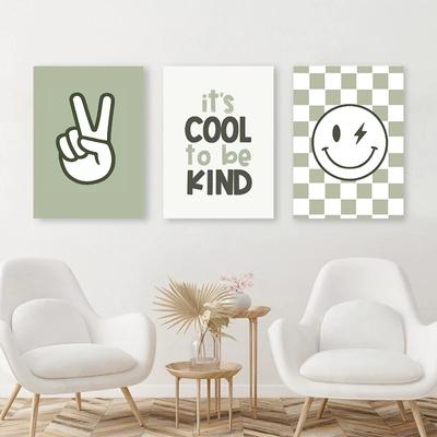 T's Cool to от Smiley Gallery, настенное искусство Biehl, смайлик, плакат с алфавитом, зеленый мудрец, игра, холст, художник, украшение для спальни, дома