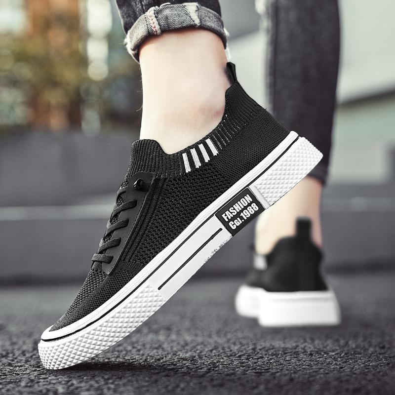Модная летняя мужская обувь Дышащая Спортивная Легкая Повседневная Мужская Обувь Мягкая Подошва Плоская Подошва Беговая Износостойкая Обувь-Слипоны Сетчатая Обувь