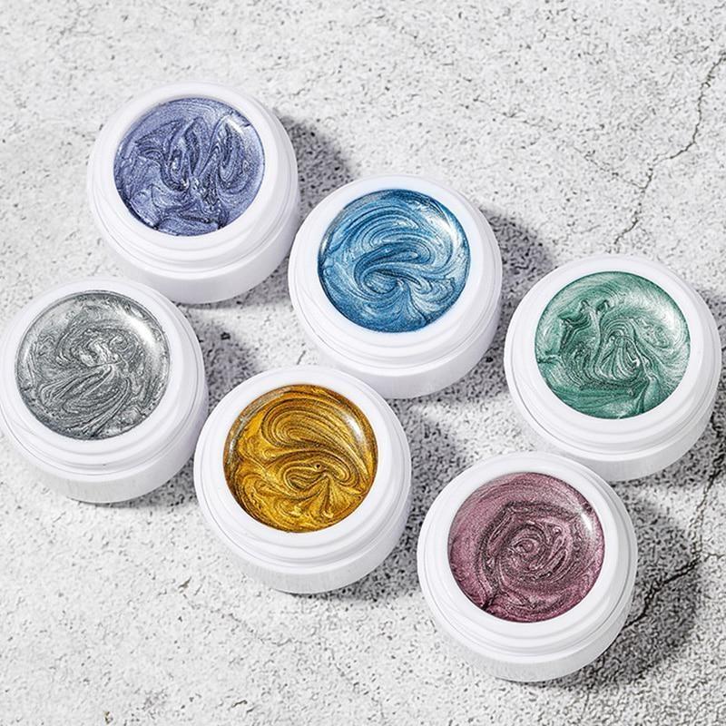 1 шт. цвета металлик, гель для рисования ногтей, зеркальный блестящий гель для ногтей, сделай сам, дизайн ногтей, гель-лак для ногтей, маникюр