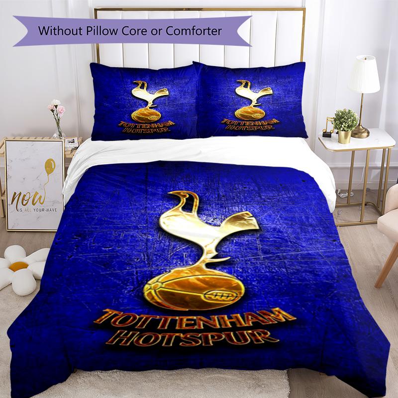 Tottenham Hotspur F.C Design Printed Pattern Duvet Cover Set – includes 1 duvet cover and 2 matching pillowcases Bedroom decor Christmas gifts