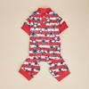 Striped Dog Pajamas, American Flag Star Dog Clothes for Small Dogs Girl Boy Costume, Puppy Onesie with Feet, Pet Cat Outfit Ind