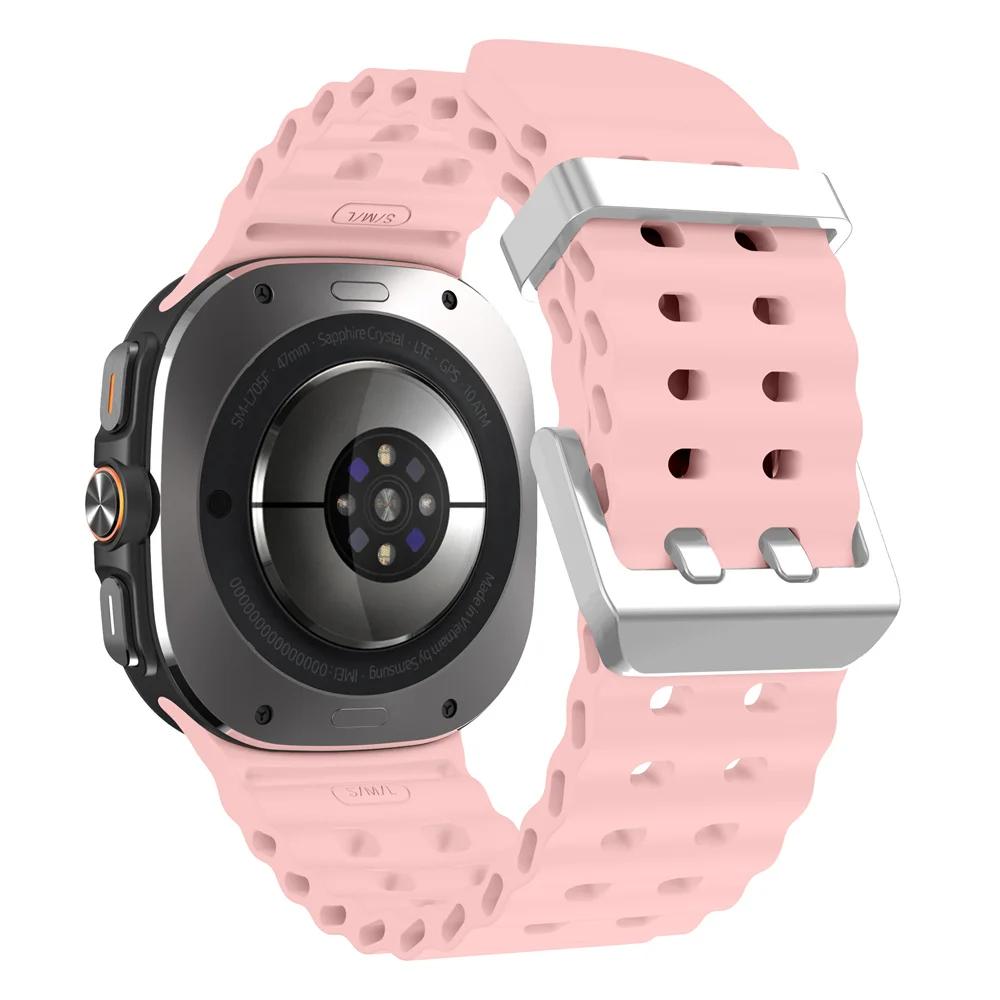 Морской ремешок для Samsung Galaxy Watch ultra Ремешок 47 мм Аксессуары Двухцветный Спортивный силиконовый Браслет Galaxy Watch 7 ultra Ремешки