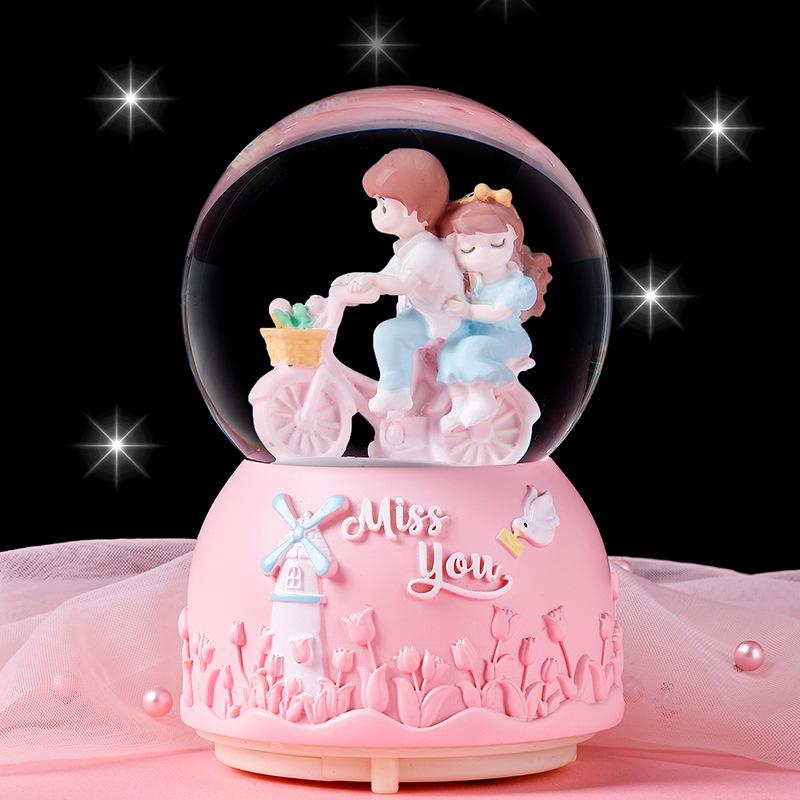Dreamy Unicorn Crystal Ball Luminous Music Box - Snowflake Gift for Best Friend, Creative Qixi Present