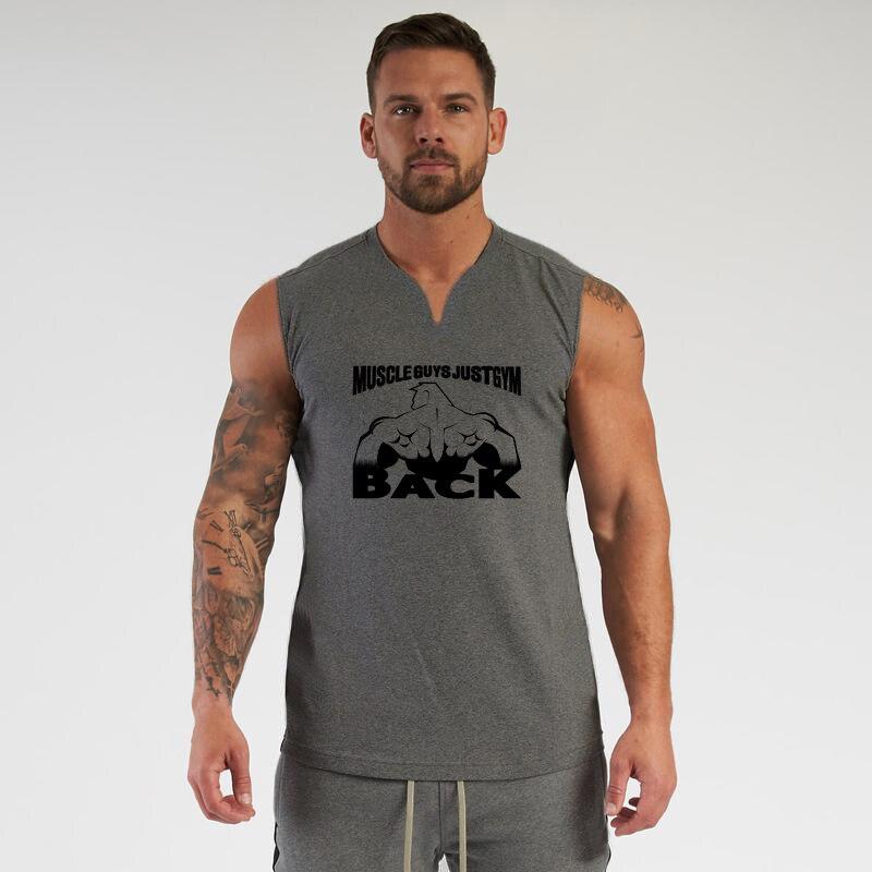 Muscleguys Summer Fitness Bodybuilding Sleeveless T-shirt Fashion Comfortable Running Tank Tops Workout Clothes for Men