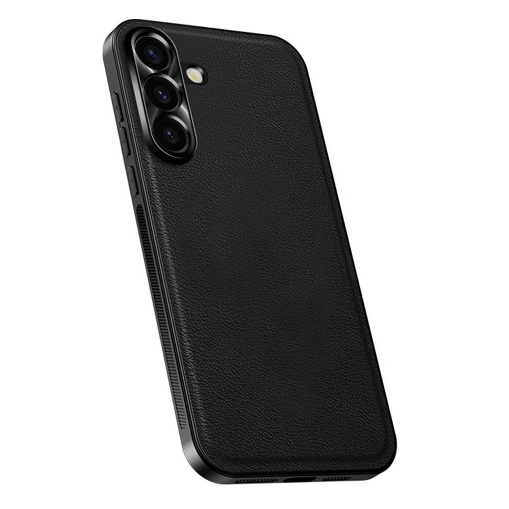 Чехол для Samsung Galaxy S25+ PU+TPU+PC Задняя крышка телефона с металлическим обрамлением объектива