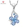 Новый темперамент, модный морской синий имитация топаза, капля воды, подвеска в форме клевера, женская корейская цепочка на ключицу, ювелирные изделия, новые модные