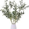 39 Inch Artificial Olive Branch Greenery Stems Fake Plants with 222 Leaves for Vase Faux Olive Branches Home Decor Indoor 2PCS