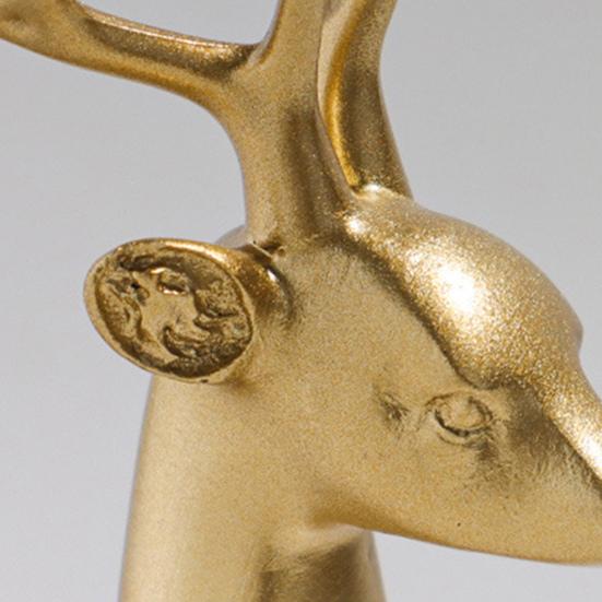 2 шт., рождественская статуя из смолы, сидящая, стоящая, статуя оленя, золотые фигурки оленей, украшения в виде оленей, маленький олень