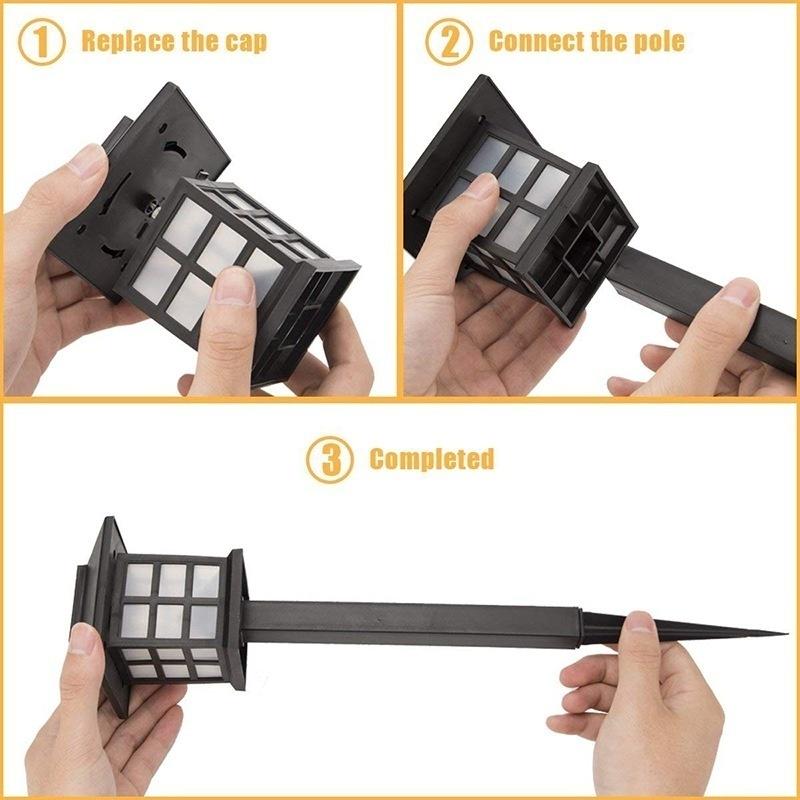 2Pcs/Pack Solar Power Pathway Lights Outdoor Garden Lights Landscape White/Warm White Light for Lawn