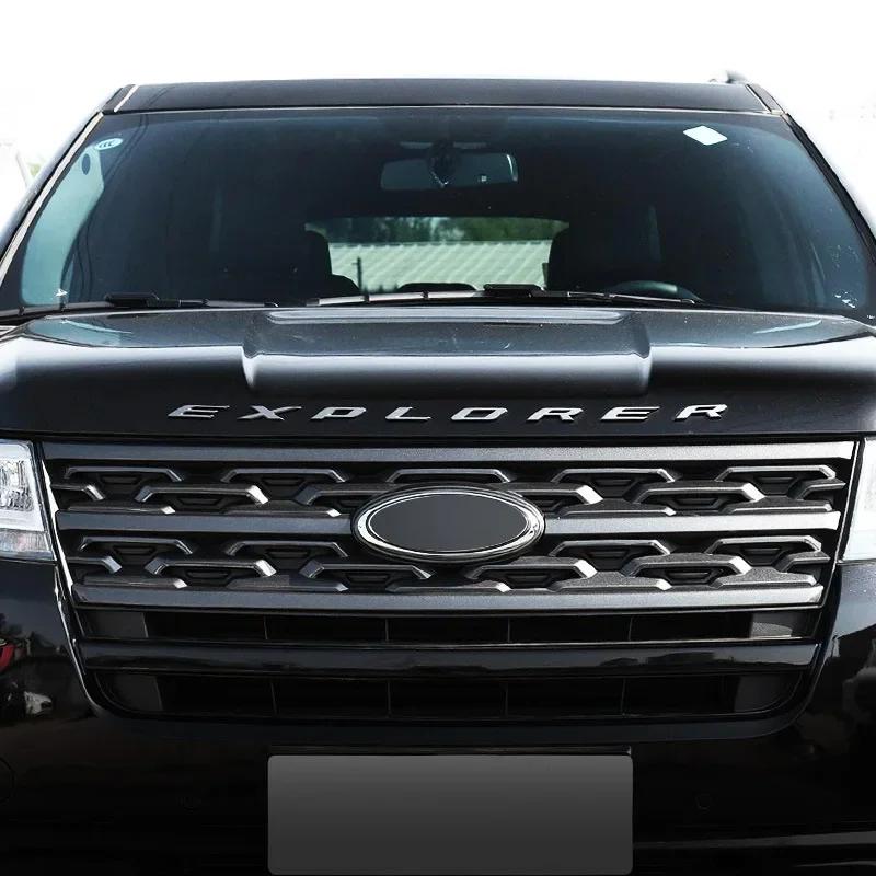 3D ABS EXPLORER Letters Car Front Hood Bonnet Emblem Badge Sticker for Ford Explorer 2011-2019 Car Styling Accessories