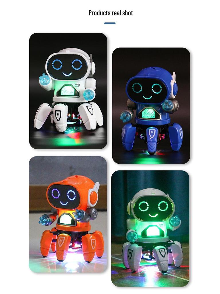 Electric Six-Claw Dancing Octopus Robot Toy with Lights and Music for Kids