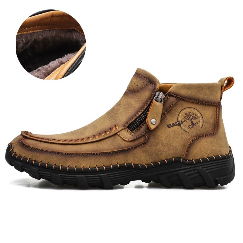 Мужские ботинки из натуральной кожи большого размера, удобные ботильоны для мужчин, повседневная обувь, осенне-зимняя мужская обувь