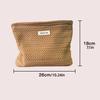 Woven Fabric Makeup Bag for Women Solid Color Toiletry Storage Bag Elegant Beauty Case  Travel